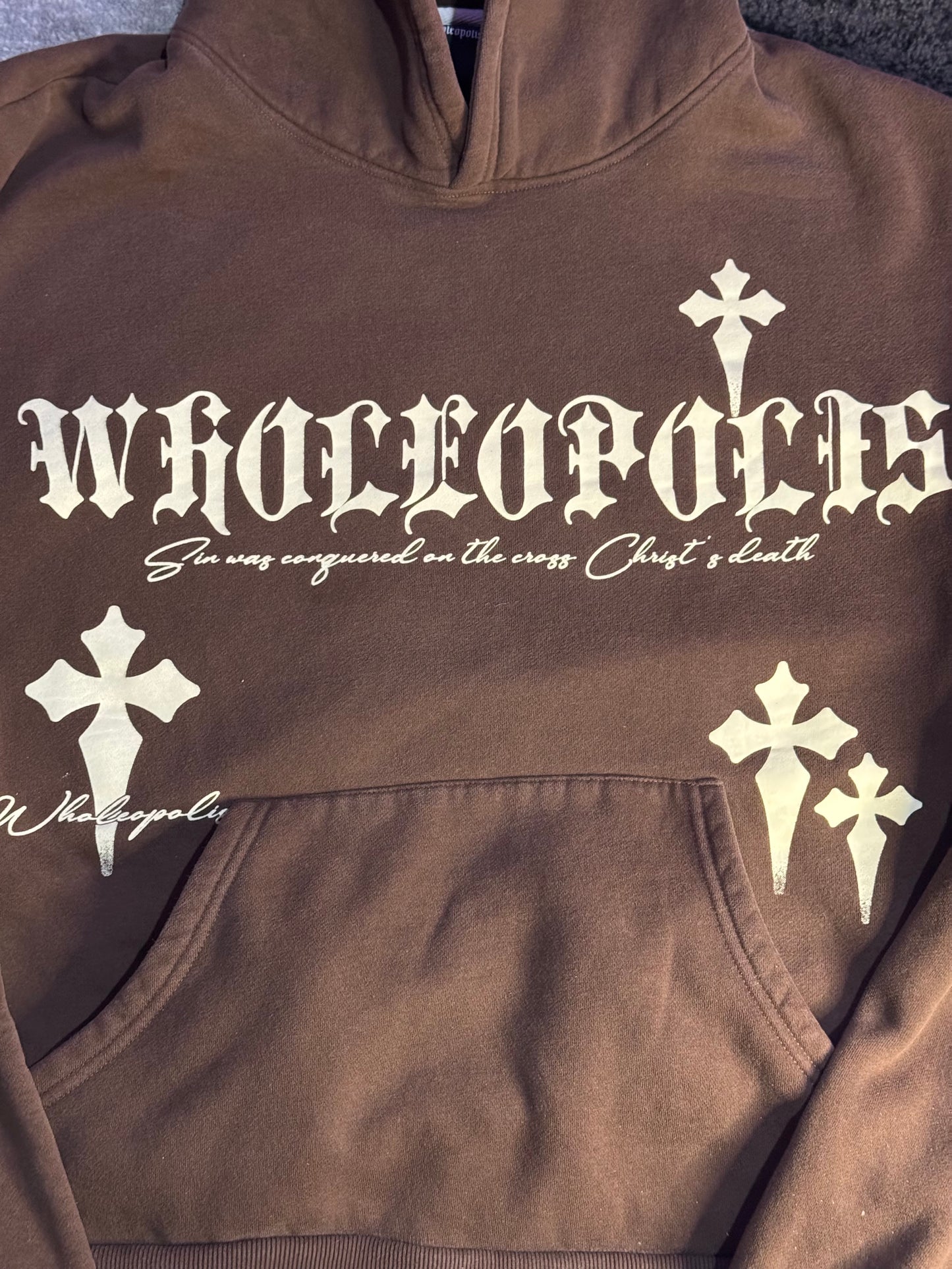 Wholeopolis XL Brown Men’s Hoodie Great Condition 100% Cotton