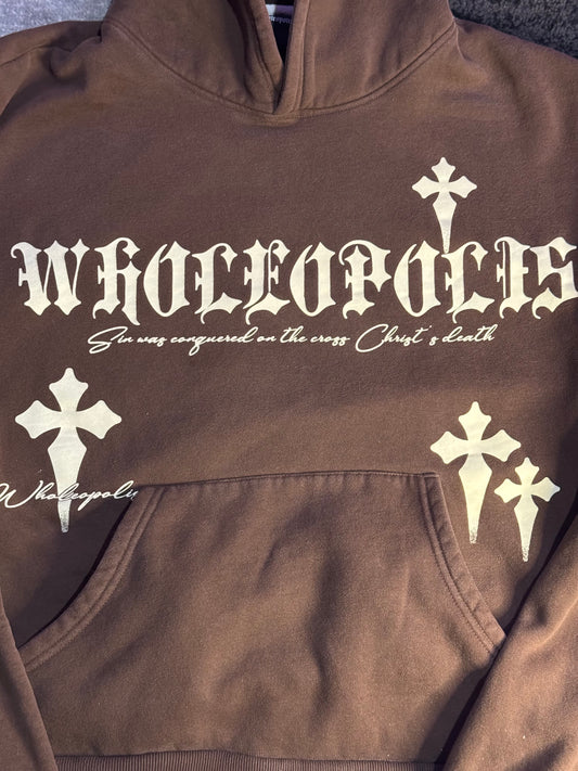 Wholeopolis XL Brown Men’s Hoodie Great Condition 100% Cotton